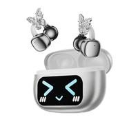 Auriculares Clip On Open Ear Bluetooth 5.4 Con Pantalla Táctil Inteligente, 3,7 G Inalámbricos Deportivos, Ip45 Impermeables, Llamadas Claras Ai-Enc, Hy-C02, Diseño De Pendiente Diamante Plateado