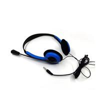 Auriculares coloridos sobre la oreja con micrófono, portátiles perfectos para música, auriculares pequeños de un solo puerto, venta caliente, varios colores, regalos, diseño asequible (azul)