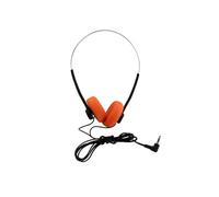 Auriculares con aros personalidad, sobre la oreja, vintage, 3.5 mm, con cable, auriculares pequeños con cable, accesorios deportivos para fotos de moda (naranja)