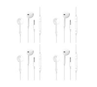 Auriculares con Cable 3.5mm - Pack de 4 Auriculares con Micrófono y Control de Volumen - Compatibles con Teléfonos Móviles, Tabletas y Dispositivos de Audio, Calidad de Sonido HiFi Superior