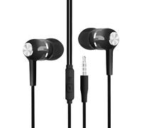 Auriculares con cable, auriculares intrauditivos con micrófono, jack de 3,5 mm, sonido de aumento de graves para avión, estudio, grabación, escuela, viajes, producción de música