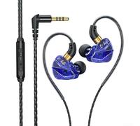 Auriculares con cable con micrófono, auriculares deportivos intrauditivos con graves mejorados y función controlada por cable para deportes y juegos (negro)