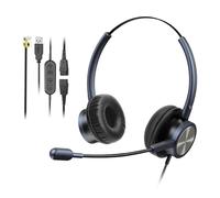 Auriculares con cable con micrófono, con conector RJ9 para teléfono Cisco y | Auriculares de oficina con cancelación de ruido, centro de llamadas, compatibles con Cisco 7841 7975G 8811