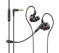 Auriculares con cable con micrófono desmontable y control de volumen, auriculares intraurales de 10 mm con aislamiento de ruido para juegos (3.5 mm)