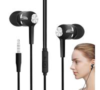 Auriculares con cable de 3,5 mm - auriculares con micrófono con cancelación de ruido | auriculares intrauriculares de alta fidelidad | sonido de graves reforzado para la producción musical en estudio