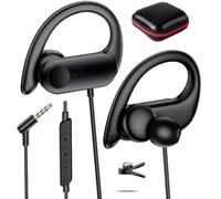 Auriculares con cable de 3,5 mm para computadora portátil Chormebook, auriculares estéreo de alta fidelidad con cancelación de ruido, auriculares con cable jack de 3,5 mm con gancho para la oreja para