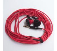 Auriculares con cable de 3 metros con graves claros, diseñados para un uso cómodo durante la escucha prolongada (rojo)