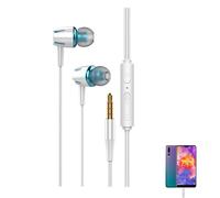 Auriculares con cable en la oreja - Reducción de ruido Surround Sound Earbuds with Glow in the Dark Silicone Tips, Comfortable Fit for Sports, Teléfono, Computadora, Jack de 3,5 mm, Música, Audio