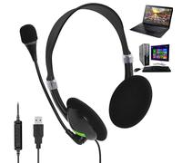 Auriculares con cable, herramienta monoaural USB PP para ordenador | Dispositivo de comunicación de voz con cancelación de ruido de banda ancha, auriculares ergonómicos con cable para PC de 40 mm con