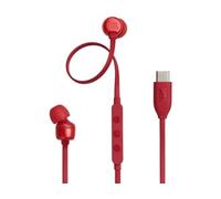 Auriculares JBL con cable, micrófono y alta fidelidad 20-40000Hz en rojo