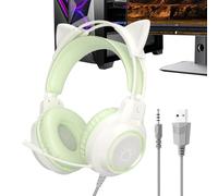 Auriculares con Cable para Juegos, Orejas de Gato con luz | Auriculares de Juego de computadora con Cable, para el hogar, Dormitorio, apartamento, Escuchar música, Llamadas telefónicas
