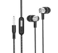 Auriculares con cable para música, auriculares intraurales portátiles con cable para ciclismo, auriculares con cable con micrófono para escuchar música, podcasts o hacer una llamada telefónica