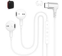 Auriculares con Cable Tipo c para HONOR X8d 400 pro X9d Magic8 Pro, ángulo 90° Auriculares Intrauditivos Magnéticos con Micrófono y Control Volumen para Google Pixel 10 9 Galaxy S26 S25 A17 A56，Blanco