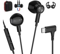 Auriculares con Cable Tipo c para iPhone 18 pro 17 /oppo Reno 15 Pro MAX | Magnéticos ángulo 90° Auriculares Intrauditivos con Micrófono y Control Volumen para Pixel 10 9 Galaxy S25 S24 A17 A56 A36