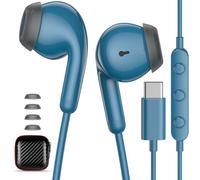 Auriculares con Cable Tipo C para Samsung Tab S11 Ultra A17 A16 S26 Ultra | Cascos con Cable USB C para xiaomi 17T Redmi note 15 5G para honor Magic V6 600 Galaxy A35 A54 A53 A56 A36 A26, Azul