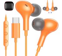 Auriculares con Cable Tipoc para xiaomi REDMI Note 17 Pro Poco X7, Naranja | Magnético Cascos USB C con Microfono para realme C85 16 Pro+ 5G GT 8 P4 Power /Xiaomi MIX Flip 17 Ultra 17T POCO Pad X1 M8s