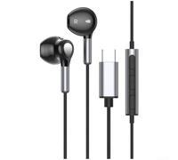 Auriculares con cable USB C de 14 mm, controlador dinámico, graves pesados, magnéticos, para tablet Samsung, color blanco (negro)