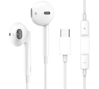 Auriculares con cable USB-C para iPhone 17/17 Pro/16/16e/15 Pro Max, auriculares intraurales Hi-Fi estéreo USB C con micrófono y control de volumen para iPad Pro, Galaxy S24/S23, Google Pixel