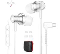 Auriculares con Cable USB C para xiaomi REDMI Note 17 Pro MAX 17T, Blanco | 90 grados Magnético in ear Cascos USB C con Micrófono para HONOR 600 Smart Magic V6 X8d/xiaomi 17T 15T /iPhone Duo Air 17