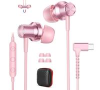 Auriculares con Cable USB C para xiaomi REDMI Note 17 Pro MAX 17T, Rosa | 90 grados Magnético in ear Cascos USB C con Micrófono para HONOR 600 Smart Magic V6 X8d/xiaomi 17T 15T /iPhone Duo Air 17