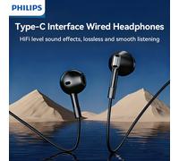 Auriculares con Cable USB-C PHILIPS, Auriculares Intrauditivos con Cable, Cámara Dinámica Metálica de 13 mm para Sonido de , Recrea un de Sonido HiFi Surround Puro, Plug-and-Play con Compatibilidad