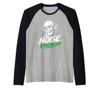 Auriculares con cancelación de Ruido gráfico de Calavera Camiseta Manga Raglan