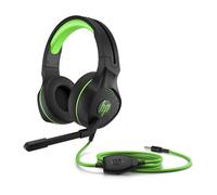 HP Pavilion 400 Auriculares Gaming con Cable - (Sonido Estéreo, Cable Conector 3,5mm, Micrófono con Brazo, Windows 10, Android, Xbox,iOS, PlayStation), Color Negro y Verde