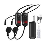 Auriculares con micrófono inalámbrico UHF | Auriculares inalámbricos con micrófono para Ejercicios - Micrófono Yares Head Recargable para presentaciones de reuniones de tutoría de Ejercicios