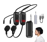 Auriculares con micrófono inalámbrico UHF - Micrófono inalámbrico de Modo duäl para Bodas, DJ, Fiestas | Micrófono de Mano y Casco Recargable para Hablar en público, Clases y Uso en Eventos, solución