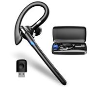 Auriculares con micrófono USB Bluetooth 6.1, inalámbricos, conexión de dos dispositivos, carga rápida de 1,5 horas, caja de carga LED, 180 horas de tiempo de espera, auriculares para conducción