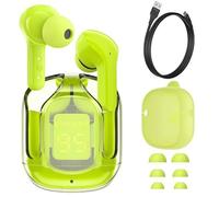 Auriculares con Reducción de Ruido y Sonido de Alta Fidelidad Tecnología Acústica Original Pantalla LED para Desplazamientos y Viajes Auriculares Inalámbricos Grises/Azules