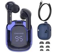 Auriculares con Reducción de Ruido y Sonido de Alta Fidelidad Tecnología Acústica Original Pantalla LED para Desplazamientos y Viajes Auriculares Inalámbricos Grises/Azules