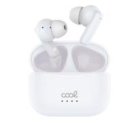 Auriculares Cool Bound inalámbricos Bluetooth Hi-Fi con pantalla LED y powerbank blancos