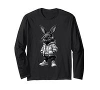 Auriculares Cute Bunny Music, Divertidos, de Hip Hop, Ropa Urbana, diseño de Conejo Manga Larga