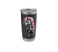 Auriculares Cyberpunk Horse Pink Mane Music Lover Vaso térmico de acero inoxidable de doble pared