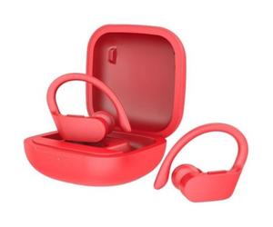 Auriculares Daewoo DW2025 inalámbricos Bluetooth deportivos con estuche de carga rojos