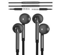 Auriculares de 3,5 mm con cable, compatibles con Samsung Galaxy (2 paquetes) Gaming Micrófono Auriculares In Ear PC Jack Cable Auricular de Auriculares Música Smartphone Teléfono MP3 Cableado Aux