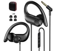 Auriculares de 3,5 mm con cable para Chormebook, laptop, PC, auriculares deportivos con cable con ganchos para las orejas y micrófono para Samsung A25 A15 A14 S10/Mp3/Kindle Fire Tablet Office Running