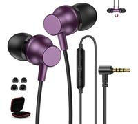 Auriculares de 3,5 mm con cable para laptop Chromebook, auriculares con aislamiento de ruido con micrófono para iPhone 6 5S/iPad/Samsung A25 A15 A14, EarBud para Kindle Fire Tablet Computer School