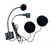 Auriculares de audio para motocicleta con micrófono omnidireccional y altavoces dobles - Kit de casco con cable para música y GPS 77cm