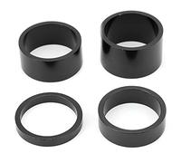 Auriculares de bicicleta Araveta de aluminio Aleación de aluminio espaciadores de horquilla frontal establecidos para Road Fixie Bike 5 mm 10 mm 15 mm de grosor de 20 mm 4pcs (Negro)