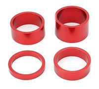 Auriculares de bicicleta Araveta de aluminio Aleación de aluminio espaciadores de horquilla frontal establecidos para Road Fixie Bike 5 mm 10 mm 15 mm de grosor de 20 mm 4pcs (Rojo)