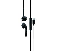 Auriculares DCU Tecnologic Advance con cable Lightning para llamadas y música negros