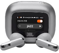 JBL Live Flex 3 Auriculares inalámbricos de botón True Wireless con cancelación de ruido adaptable, hasta 50 horas de reproducción, Bluetooth, audio de alta resolución, plateado