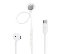 Auriculares JBL con cable USB-C Pure Bass, Hi-Res Audio, micrófono, blanco