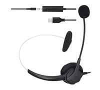 Auriculares de computadora con micrófono con cable USB para computadora portátil, auriculares de 3,5 mm con cancelación de ruido, llamadas de negocios, auriculares cómodos de llevar
