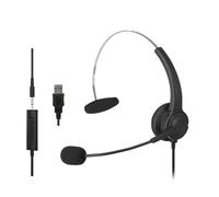 Auriculares de computadora con micrófono con cable USB para computadora portátil, auriculares de 3,5 mm con cancelación de ruido, llamadas de negocios, auriculares cómodos de llevar