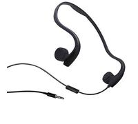 Auriculares de conducción ósea, auriculares de conducción ósea con cable de oreja abierta, reducción de ruido con micrófono, para correr, deportes, fitness, color negro