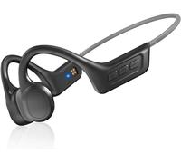 Auriculares de conducción ósea, auriculares impermeables IPX7 para correr, auriculares deportivos Bluetooth 5.3 de oreja abierta, micrófono integrado, tiempo de reproducción de 10 horas para ciclismo