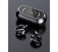 Auriculares de conducción ósea con clip para la oreja, Bluetooth 5.3, sin dolor, inalámbricos, con clip de oreja abierta, impermeables, mini auriculares deportivos para correr, cancelación de ruido,